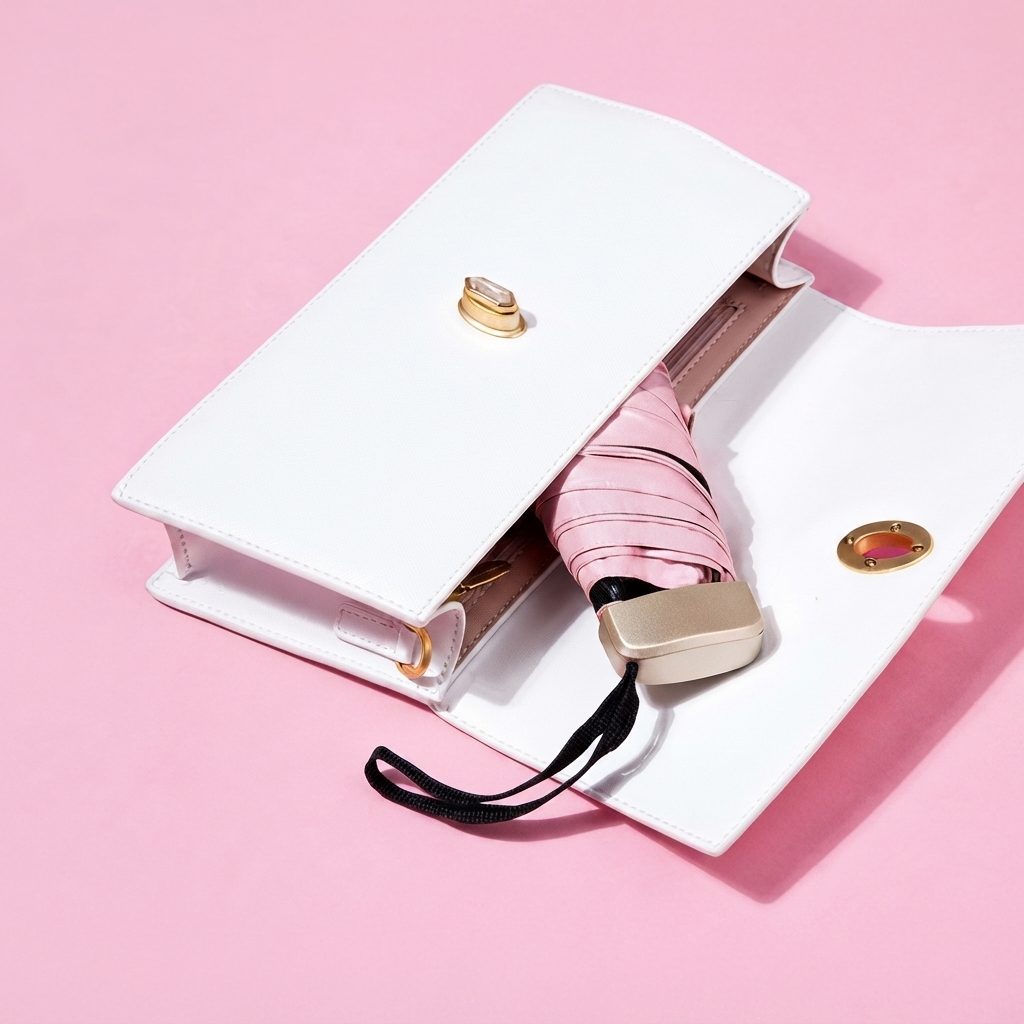 Customized Compact 5-Fold Umbrella | Ultra-Portable Beauty Brand Case