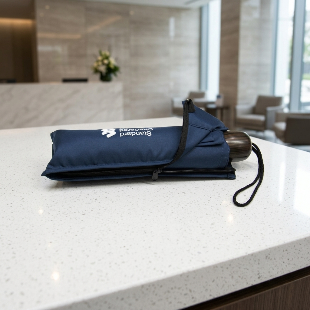 Standard Chartered Foldable Umbrella: Premium Financial Branding Asset