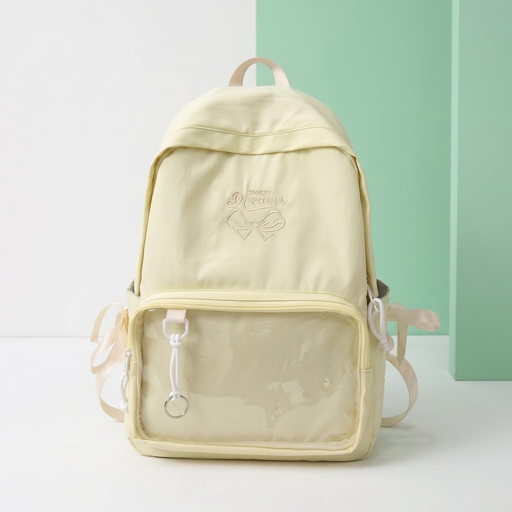 Custom Forest-Style Anime Cartoon Nylon Backpack with Curved Shoulder Straps