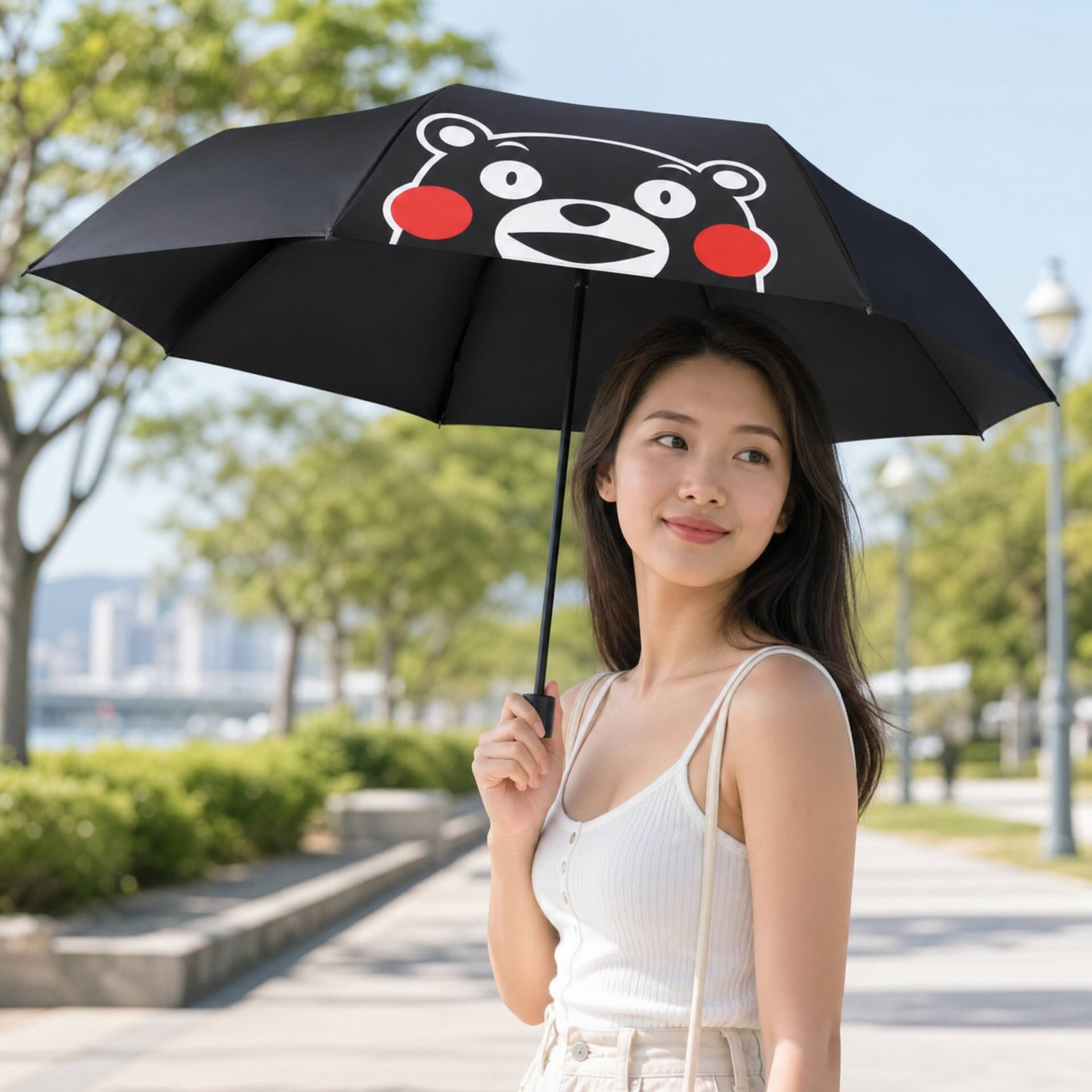 熊本熊摺合雨傘連吸水收納袋